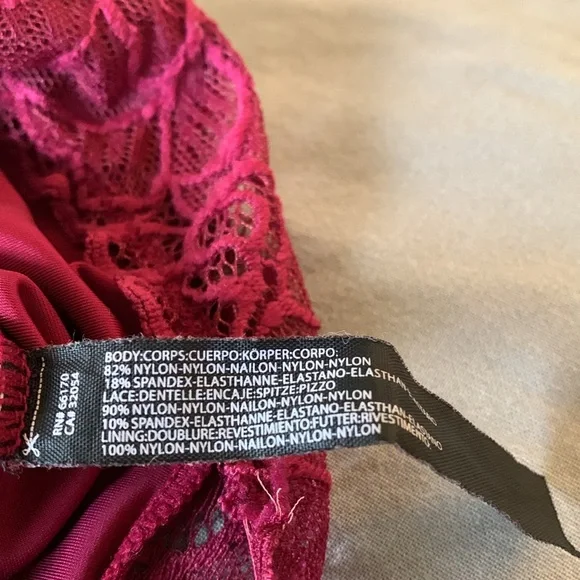 Out From Under by Urban Outfitters Burgundy Lace Thong Underwire Teddy - Picture 9 of 16